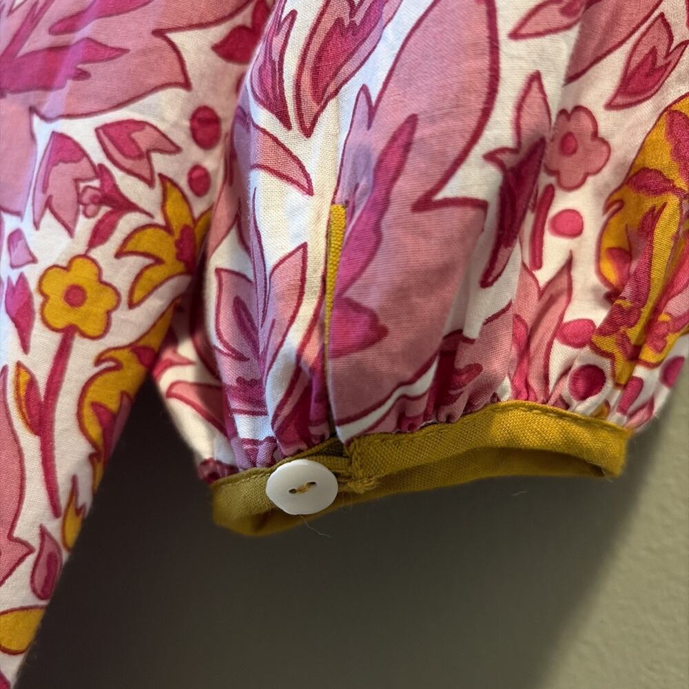 Beyond by Vera Size XS Lilly Pomegranate Open Tie Back Puffy Sleeve Blouse - Picture 3 of 9